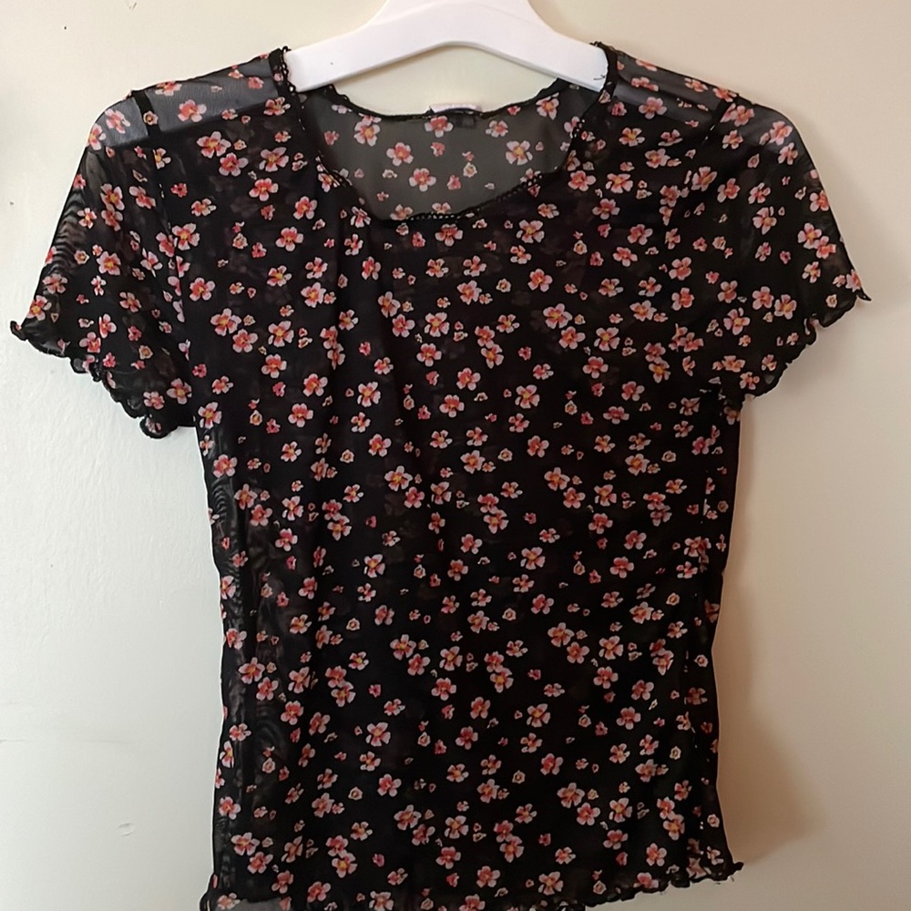 Pacsun floral sheer crop top